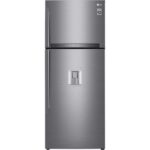 Réfrigérateur congélateur haut LG GTF7043PS - 438L (321+117) - Froid ventilé A++ - L70m x H178cm - Inox