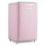 Réfrigérateur frigo Klarstein PopArt  - design rétro pop A++ 108 l-13 l (2 étagères, bac à légumes, compartiment congélateur) - rose