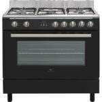 Cuisinière piano, four 101L catalyse, affichage digital, NOIR BRILLANT INOX  CONTINENTAL EDISON