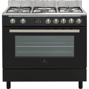 Cuisinière piano, four 101L catalyse, affichage digital, NOIR BRILLANT INOX  CONTINENTAL EDISON