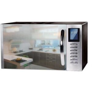 Micro-ondes combiné noir porte miroir – 25L – 900 W – Grill 1000 W – Convection 1000 W