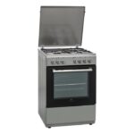 Cuisinière mixte 3 feux gaz + 1 électrique four multifonction catalyse 65L – L60 x H85cm – Silver