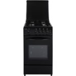 Cuisinière gaz – Noir – 50×50 – Eclairage – Grill électrique