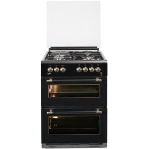 Cuisinière table mixte gaz / électrique – 4 zones – Double four électrique – 49 L – 38 L – A – L60 x H 85 cm   BEKO FDF63110DBR