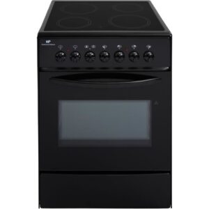 Cuisinière table vitrocéramique- 4 foyers-1700w- Four électrique- Catalyse-61L-A-L60XH85cm-Noir  CONTINENTAL EDISON CVMC6060B –